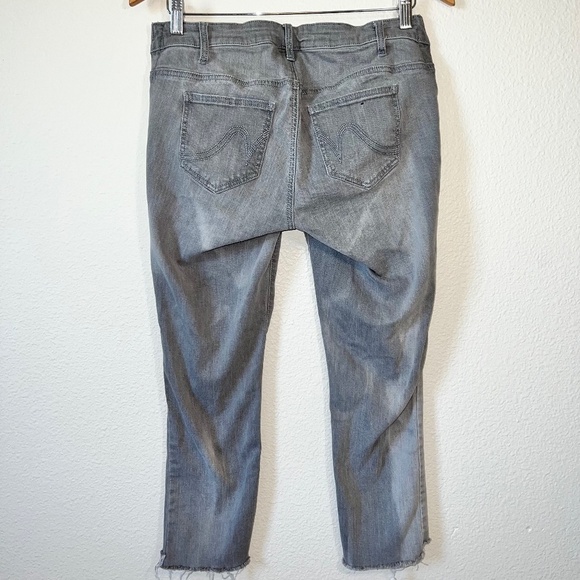 Indigo Blue Gray Denim Raw Hem Low Rise Under Belly Maternity Jeans Size Small - Picture 5 of 5